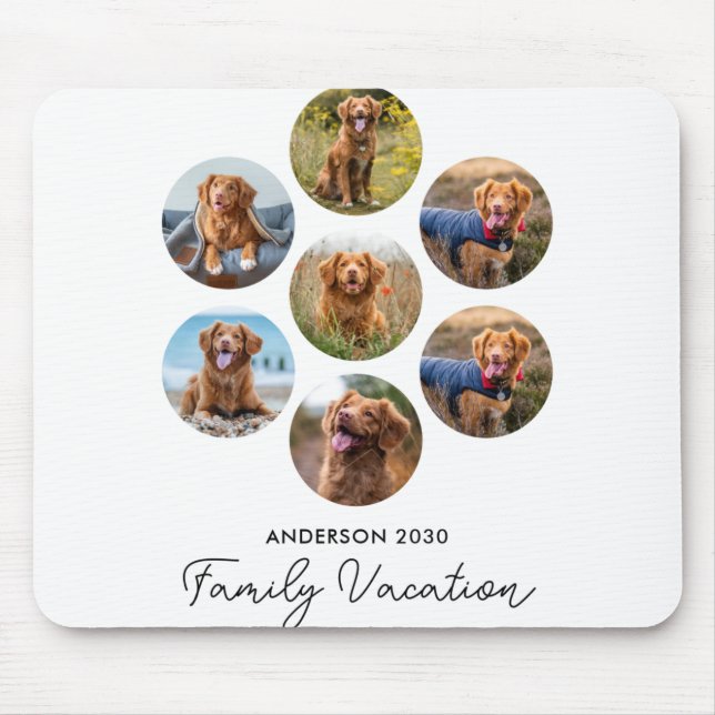 D 7 Photo Collage Family Vacation  Mousepad (Vorne)