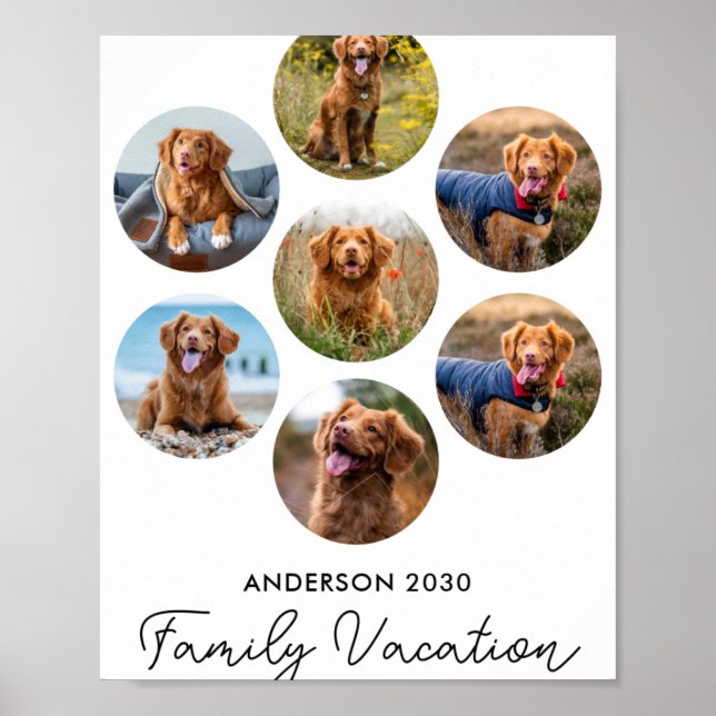 D 7 Photo Collage Family Vacation  Poster (Vorne)