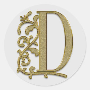 D-Aufkleber für Monogramm Runder Aufkleber