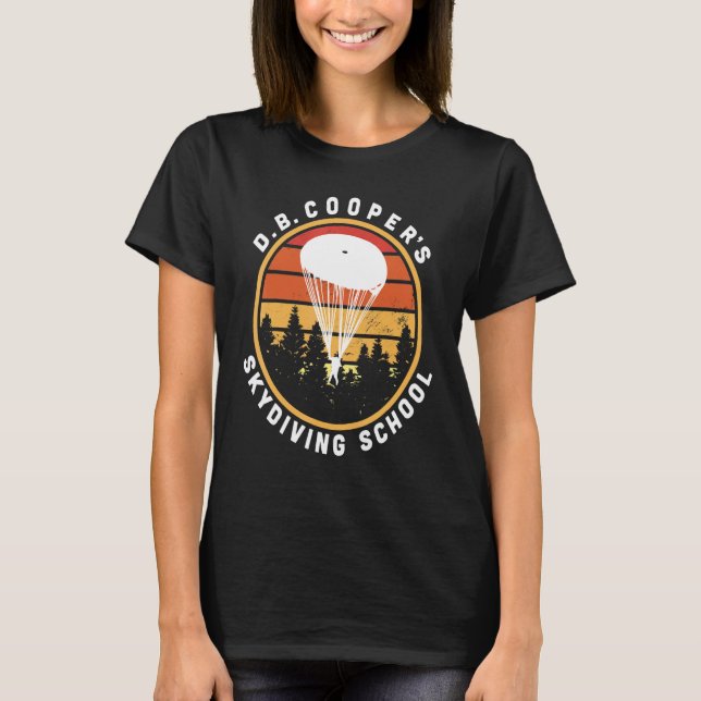 D B Cooper Fallschirmschule Kryptid Urban Legend T-Shirt (Vorderseite)