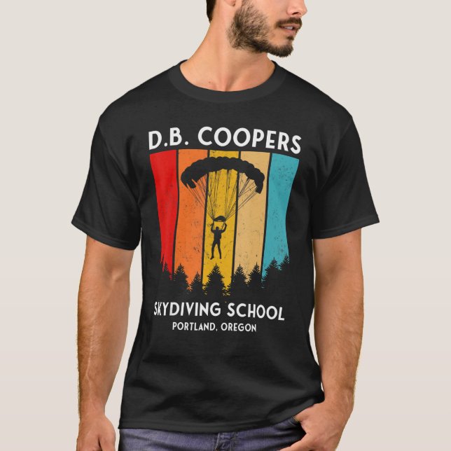 D B Cooper Skydiving School Portland Oregon  Retro T-Shirt (Vorderseite)