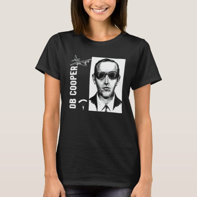 D B Cooper Skyjacker Hijack Retro 60er Style Graph T-Shirt (Vorderseite)