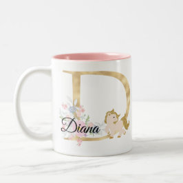 D Buchstabe personalisierte Bezeichnung Monogramm Zweifarbige Tasse