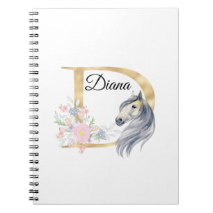 D Buchstabe personalisierter Name Monogramm mit Pf Notizblock