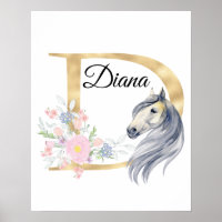D Buchstabe personalisierter Name Monogramm mit Pf