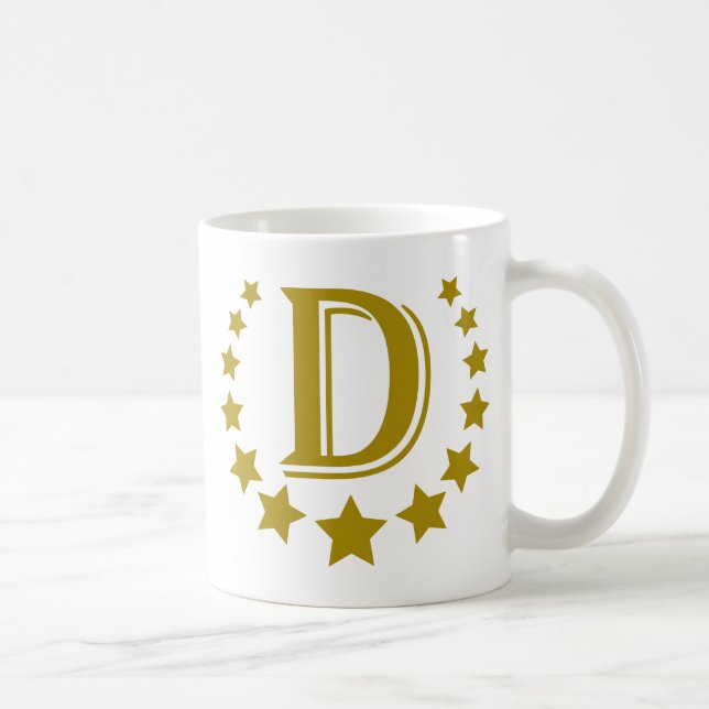 D-Buchstabe-Stern-Krone Tasse (Rechts)