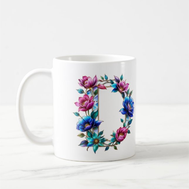 D Coffee Tasse - Blumendesign für Geschenke (Links)