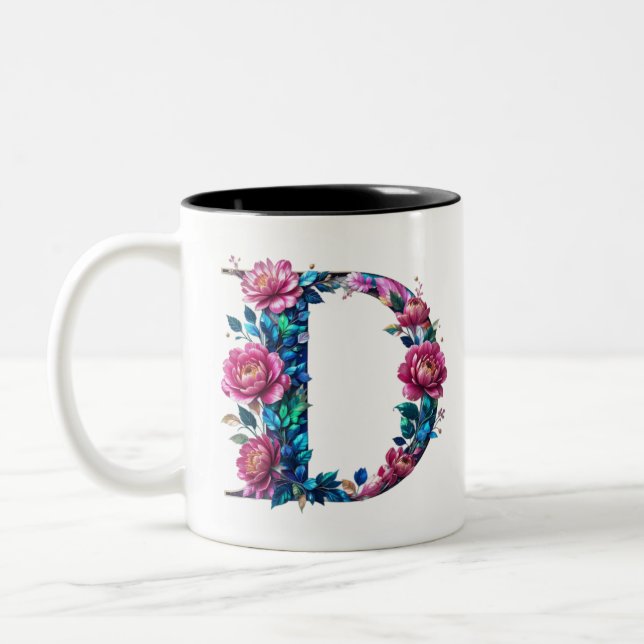 D Coffee Tasse - Blumendesign für Geschenke (Links)