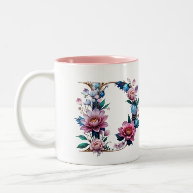 D Coffee Tasse - Blumendesign für Geschenke (Links)