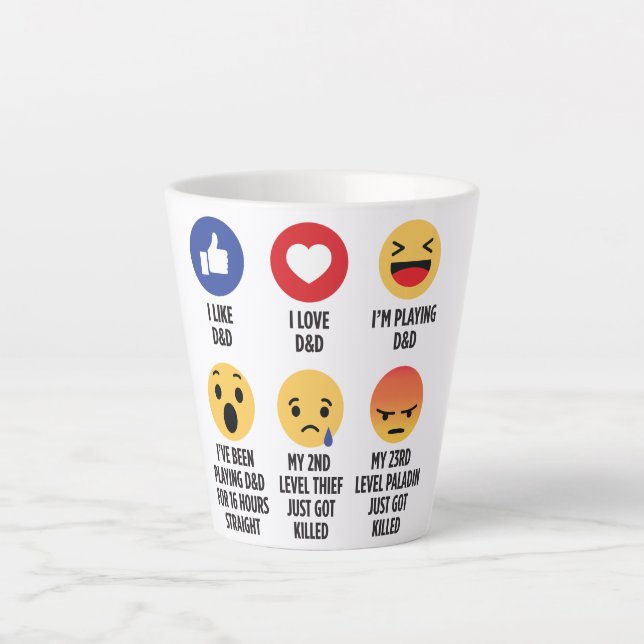 D&D Emojis Milchtasse (Vorderseite)