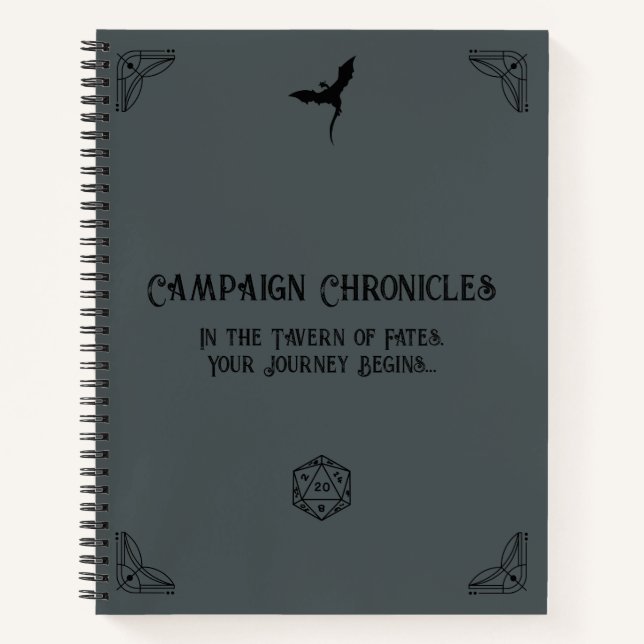 D&D Kampagne Chronicle Notebook Notizbuch (Vorderseite)