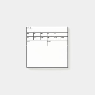 D&D Stat Block Post-It Klebezettel