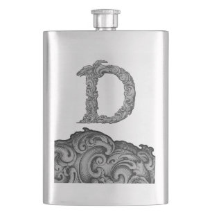 D - Das Falck Alphabet (silbrig) Flachmann