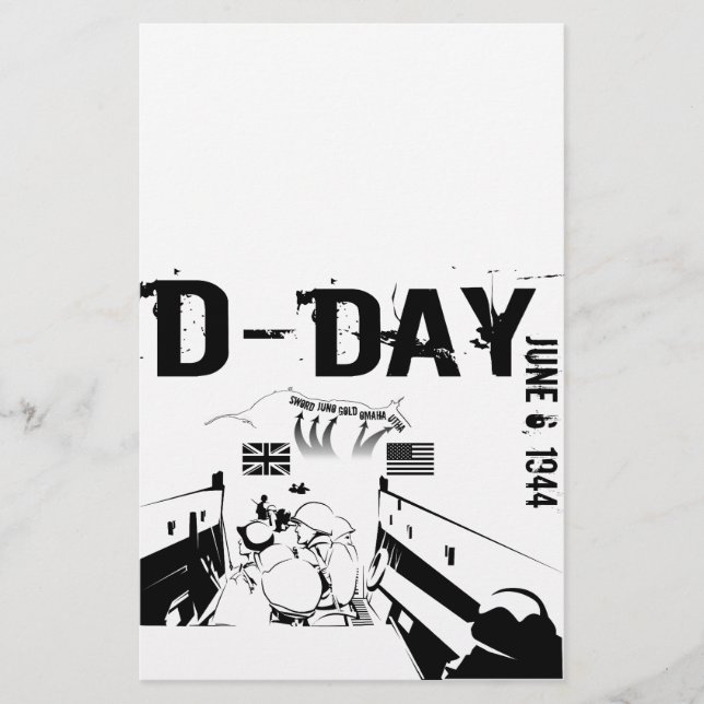 D-DAY 6. Juni 1944 Briefpapier (Vorderseite)