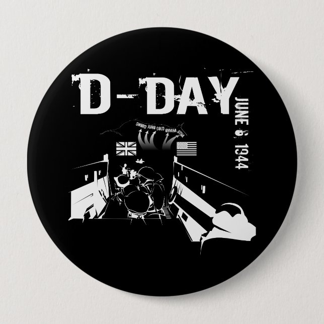 D-DAY 6. Juni 1944 Button (Vorderseite)