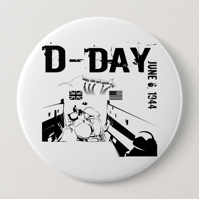 D-DAY 6. Juni 1944 Button (Vorderseite)