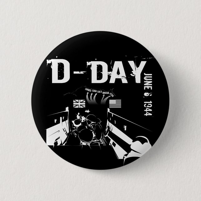 D-DAY 6. Juni 1944 Button (Vorderseite)