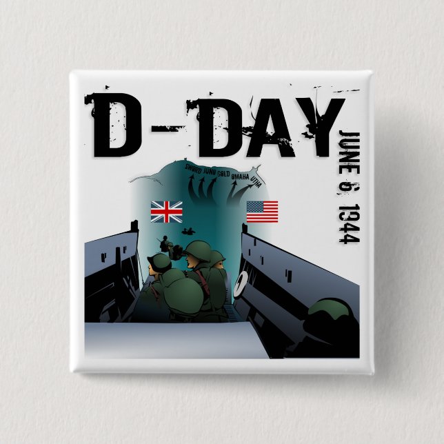 D-DAY 6. Juni 1944 Button (Vorderseite)