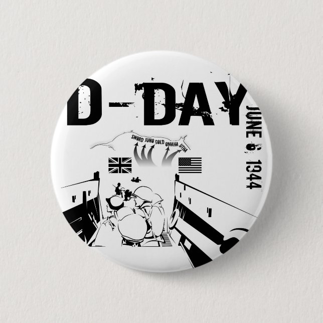 D-DAY 6. Juni 1944 Button (Vorderseite)