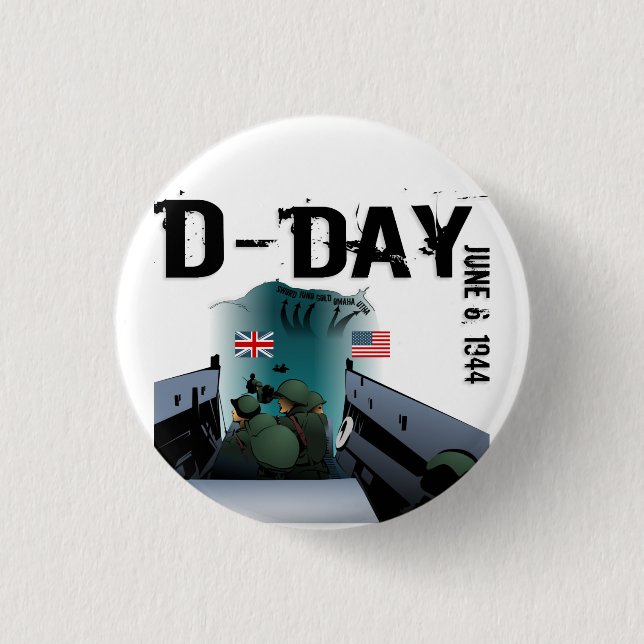 D-DAY 6. Juni 1944 Button (Vorderseite)