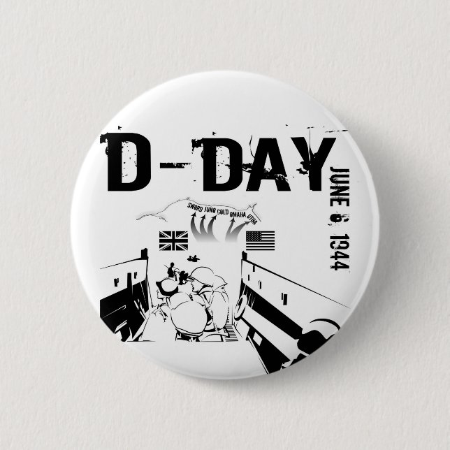 D-DAY 6. Juni 1944 Button (Vorderseite)