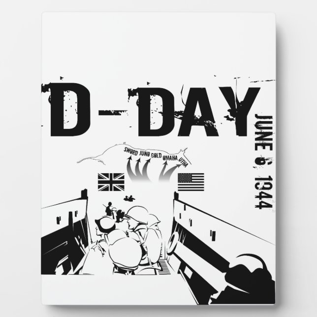 D-DAY 6. Juni 1944 Fotoplatte (Vorderseite)