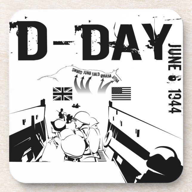 D-DAY 6. Juni 1944 Getränkeuntersetzer (Vorderseite)