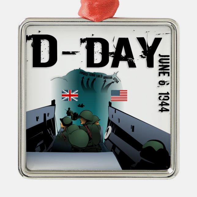 D-DAY 6. Juni 1944 Ornament Aus Metall (Vorne)