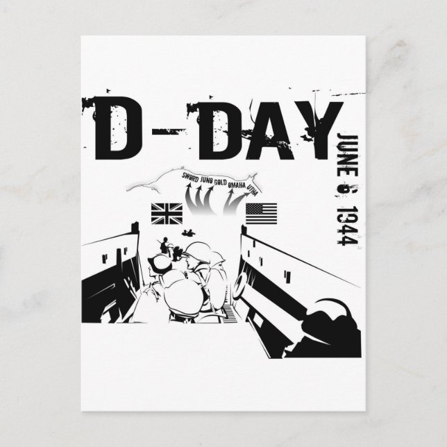 D-DAY 6. Juni 1944 Postkarte (Vorderseite)
