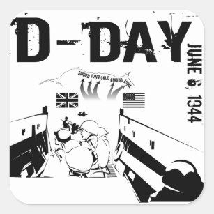 D-DAY 6. Juni 1944 Quadratischer Aufkleber