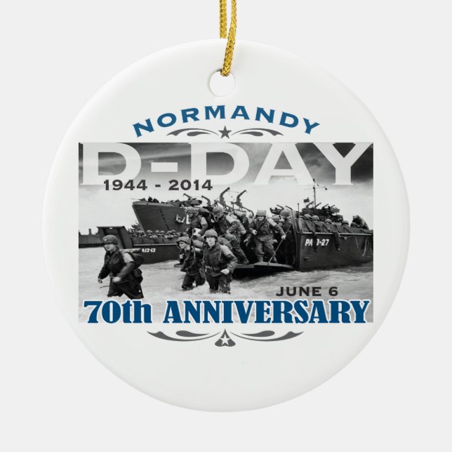 D-Day 70 Jubiläum Kampf der Normandie Keramik Ornament (Vorne)