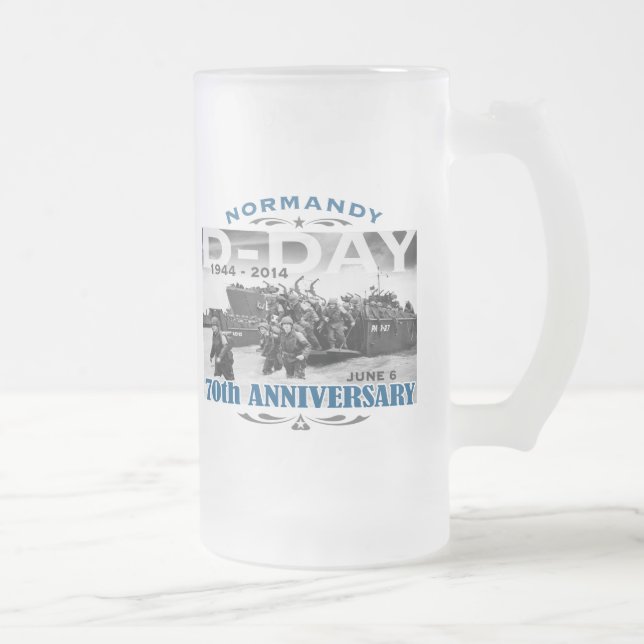 D-Day 70 Jubiläum Kampf der Normandie Mattglas Bierglas (Rechts)