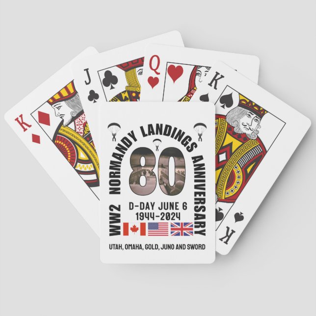 D-DAY 80 Jubiläum NORMANDY LANDINGS WW2 Spielkarten (Rückseite)