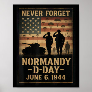 D-Day 81. Jahrestag Normandie 1944 Militär-Tribut Poster
