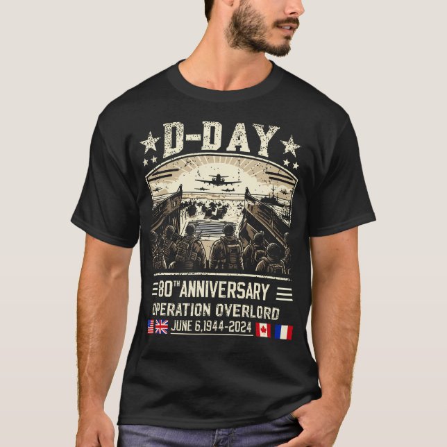 D-Day Dwight D. Eisenhower Quote D-Day 80. Annive T-Shirt (Vorderseite)