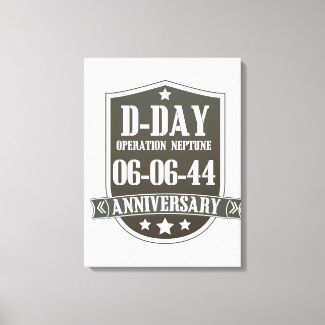 D-Day-Jubiläum-Abzeichen Leinwanddruck (Vorderseite)