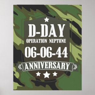 D-Day-Jubiläum-Abzeichen mit Tarnung Poster