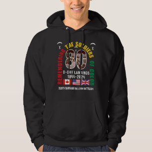 D-DAY LANDINGS 80 Jahre Jubiläumsjubiläum Farbige  Hoodie