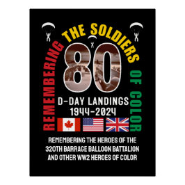 D-DAY LANDINGS 80 Jahre Jubiläumsjubiläum Farbige  Poster
