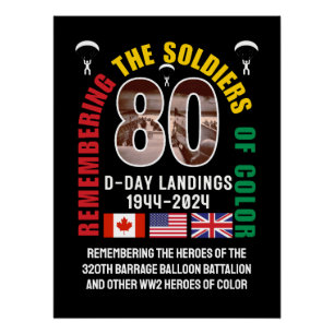 D-DAY LANDINGS 80 Jahre Jubiläumsjubiläum Farbige  Poster