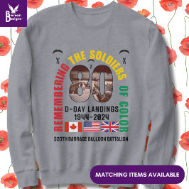 D-DAY LANDINGS 80 Jahre Jubiläumsjubiläum Farbige  Sweatshirt