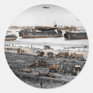 D-Day Landings Verschiedene Bilder Runder Aufkleber