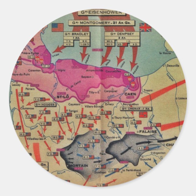 D-Day Landings Verschiedene Bilder Runder Aufkleber (Vorderseite)