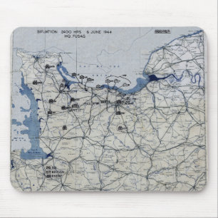 D-Day Map des Zweiten Weltkriegs 6. Juni 1944 Mousepad