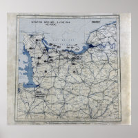D-Day Map des Zweiten Weltkriegs 6. Juni 1944