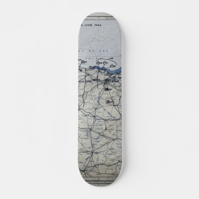 D-Day Map des Zweiten Weltkriegs 6. Juni 1944 Skateboard (Vorne)