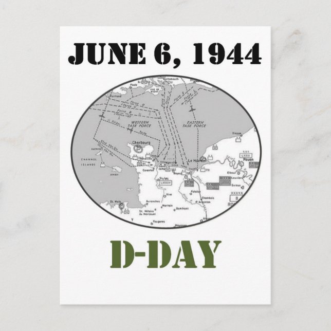 D-Day Map Postkarte (Vorderseite)