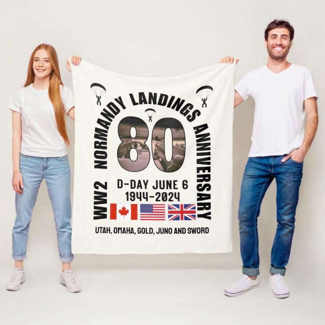 D-DAY NORMANDY LANDINGS WW2 80 JAHRE FLEECEDECKE (Beispiel)