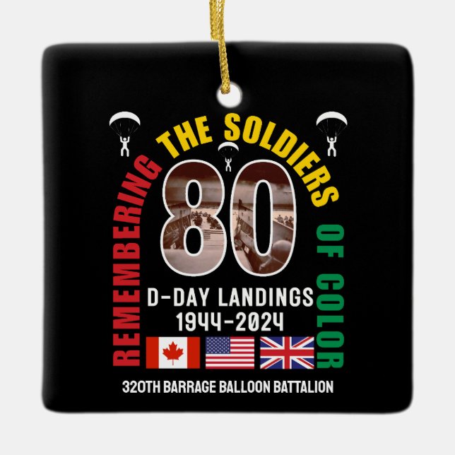 D-DAY NORMANDY LANDINGS WW2 80 JAHRE KERAMIKORNAMENT (Vorderseite)