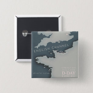 D-Day-Operation overlord Militärplakat. Button